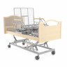 Кровать для лежачих больных с матрасом, регул. высоты, Т/АТ MED-MOS DB-2B электрическая с поворотным креслом в левую сторону (светлое дерево)